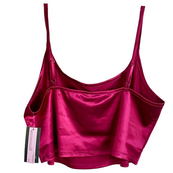 Wild Fable Women's Shiny Knit Tiny Tank Top Magenta Cami Top 1X NEW NWT - Picture 5 of 9
